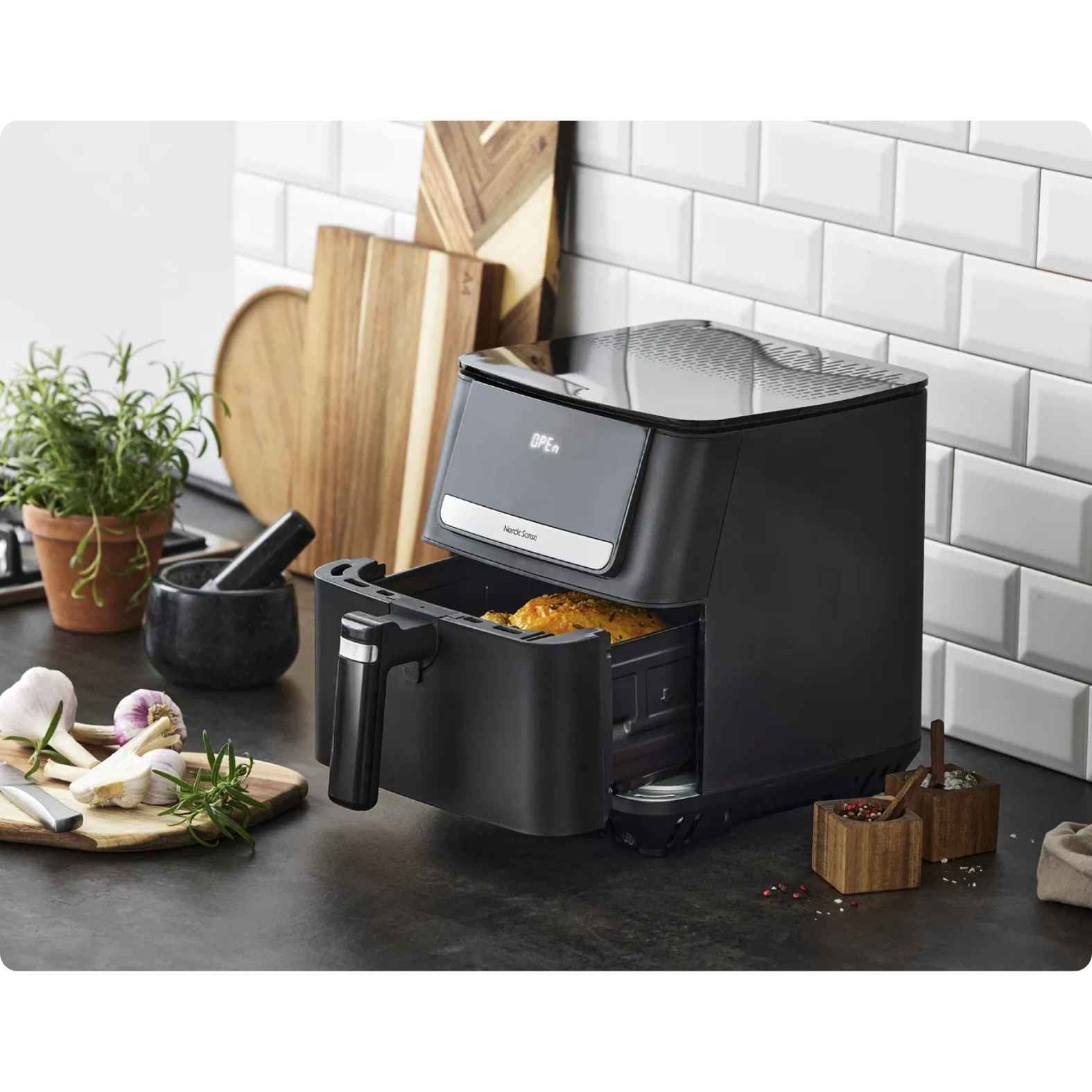 Nordic Sense Airfryer 1800 watt 6,5 liter Sort
